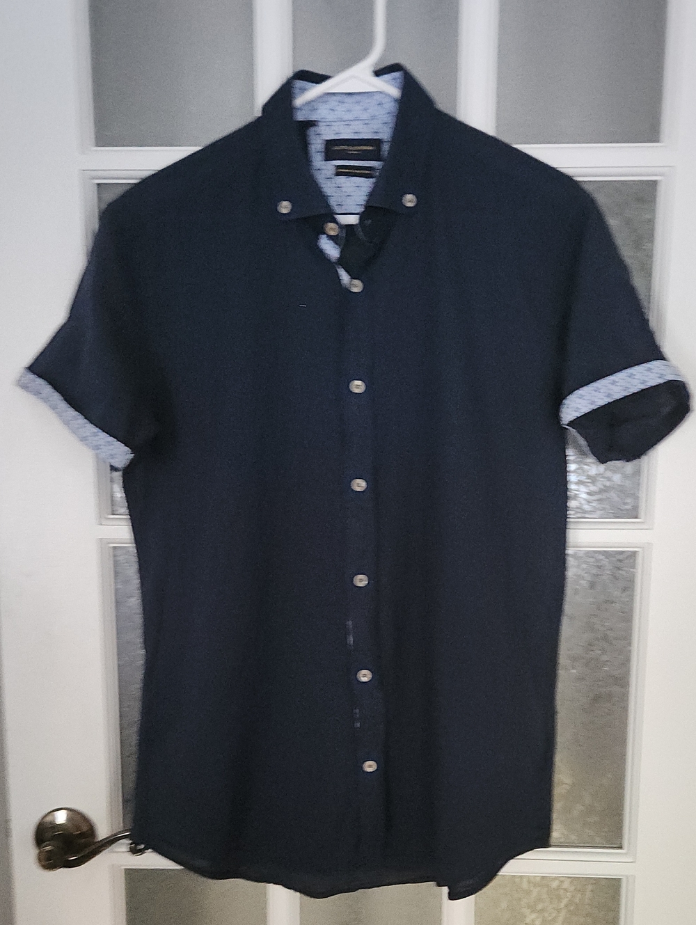 Lloyds & Jefferson Navy Short-Sleeve Button-Down Shirt